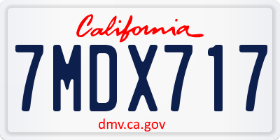 CA license plate 7MDX717