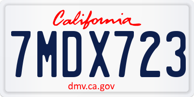 CA license plate 7MDX723