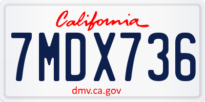 CA license plate 7MDX736