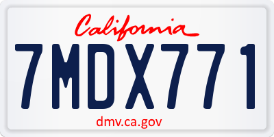 CA license plate 7MDX771