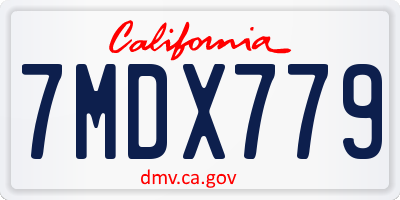 CA license plate 7MDX779