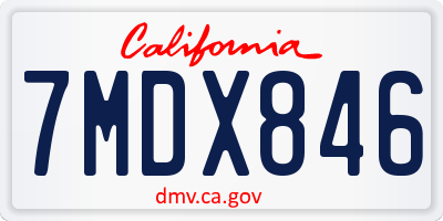 CA license plate 7MDX846