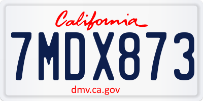 CA license plate 7MDX873