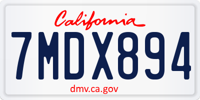 CA license plate 7MDX894