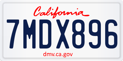 CA license plate 7MDX896