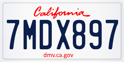 CA license plate 7MDX897