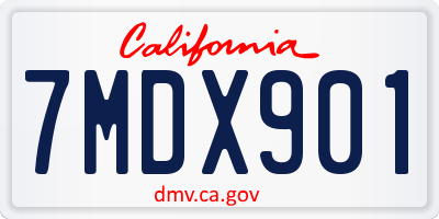 CA license plate 7MDX901