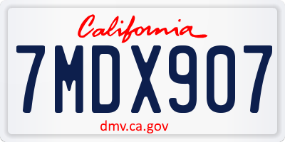 CA license plate 7MDX907