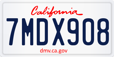 CA license plate 7MDX908