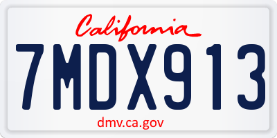 CA license plate 7MDX913