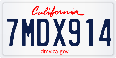 CA license plate 7MDX914