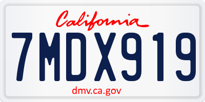 CA license plate 7MDX919
