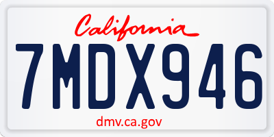 CA license plate 7MDX946