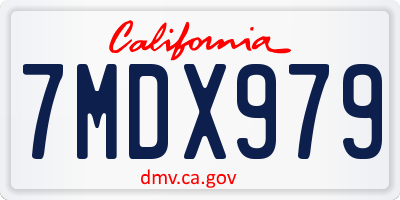 CA license plate 7MDX979