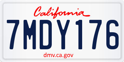 CA license plate 7MDY176