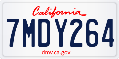 CA license plate 7MDY264