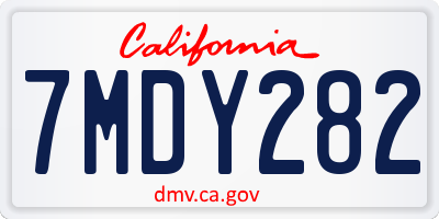 CA license plate 7MDY282