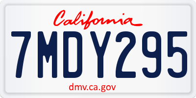 CA license plate 7MDY295
