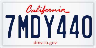 CA license plate 7MDY440