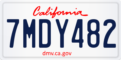 CA license plate 7MDY482