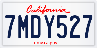 CA license plate 7MDY527