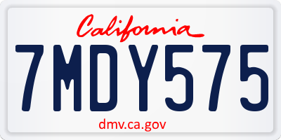 CA license plate 7MDY575