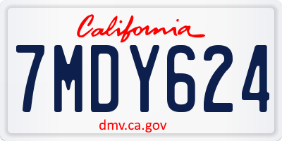 CA license plate 7MDY624