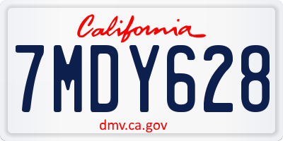 CA license plate 7MDY628