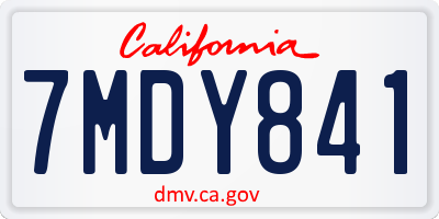 CA license plate 7MDY841