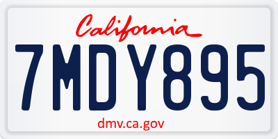 CA license plate 7MDY895