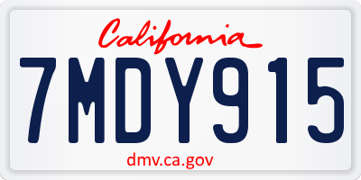 CA license plate 7MDY915