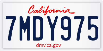 CA license plate 7MDY975