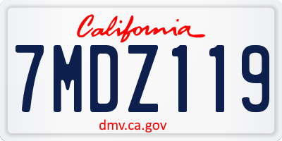 CA license plate 7MDZ119