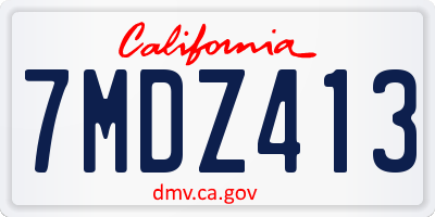 CA license plate 7MDZ413