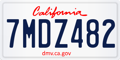 CA license plate 7MDZ482