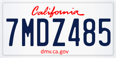 CA license plate 7MDZ485