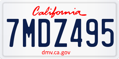 CA license plate 7MDZ495