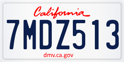 CA license plate 7MDZ513