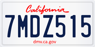 CA license plate 7MDZ515