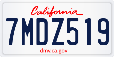 CA license plate 7MDZ519