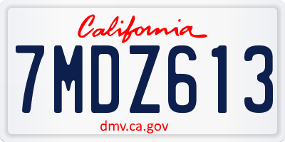 CA license plate 7MDZ613