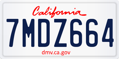 CA license plate 7MDZ664