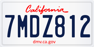 CA license plate 7MDZ812
