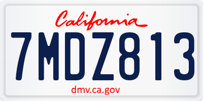 CA license plate 7MDZ813