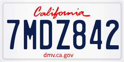 CA license plate 7MDZ842