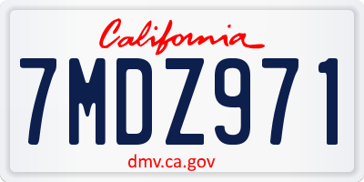 CA license plate 7MDZ971
