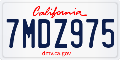 CA license plate 7MDZ975