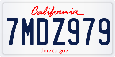 CA license plate 7MDZ979