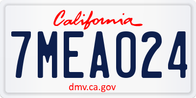 CA license plate 7MEA024