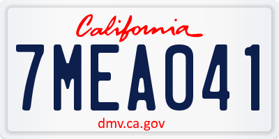 CA license plate 7MEA041